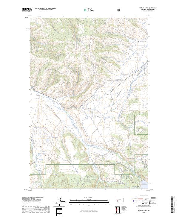Potato Lakes topographic map thumbnail