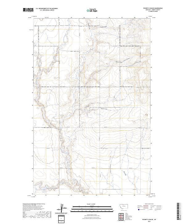 Poverty Coulee topographic map thumbnail