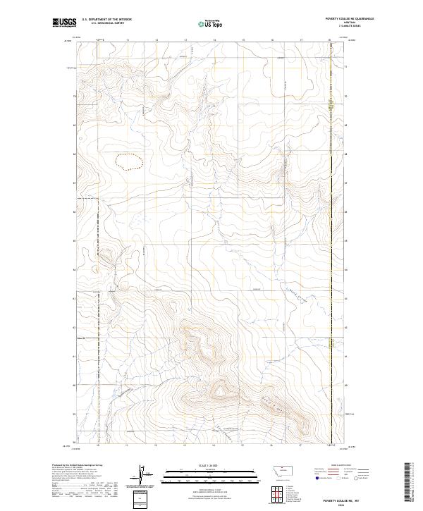 Poverty Coulee NE topographic map thumbnail