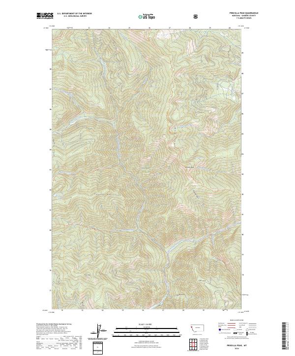 Priscilla Peak topographic map thumbnail