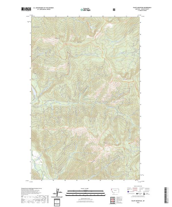 Pulpit Mountain topographic map thumbnail