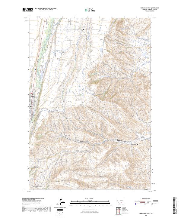 Red Lodge East topographic map thumbnail