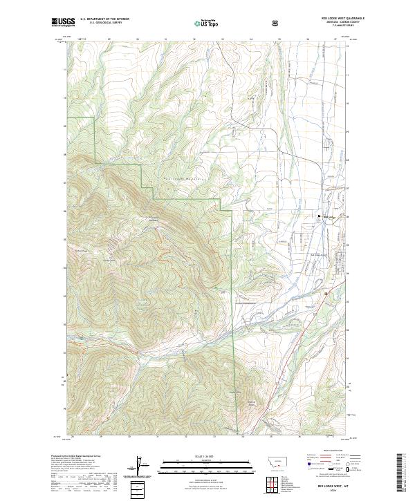 Red Lodge West topographic map thumbnail