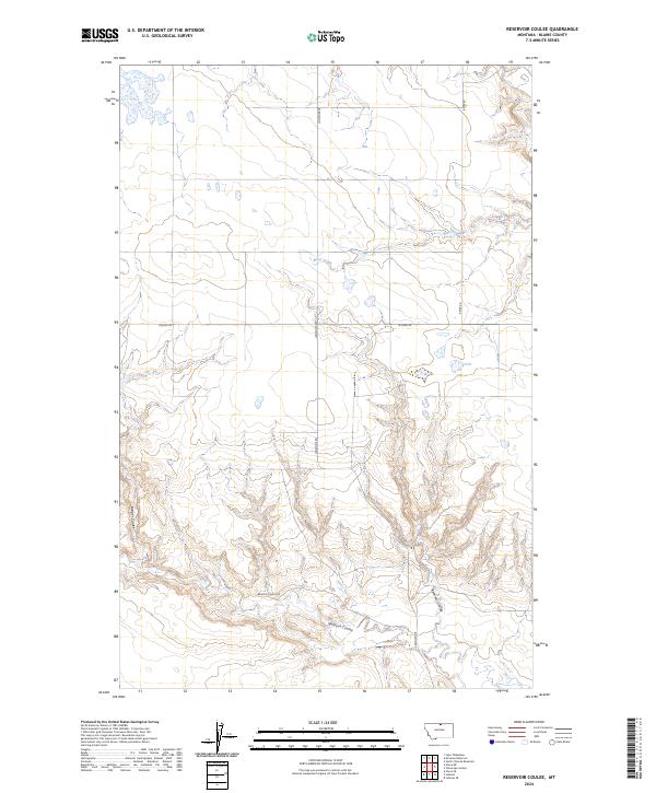 Reservoir Coulee topographic map thumbnail