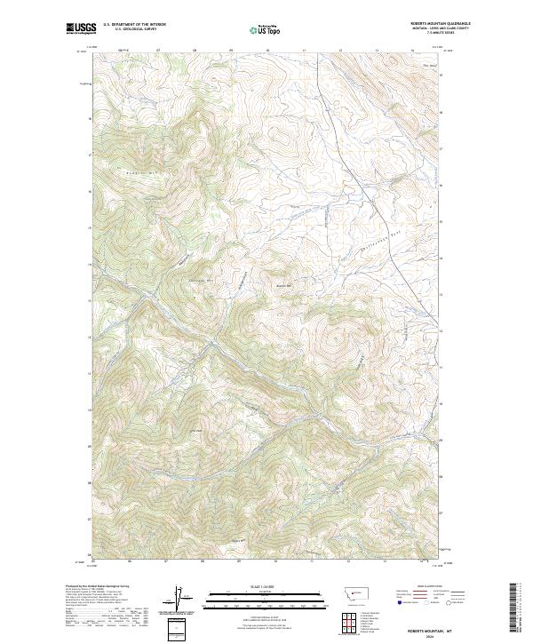 Roberts Mountain topographic map thumbnail