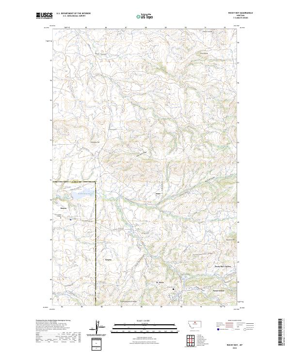 Rocky Boy topographic map thumbnail