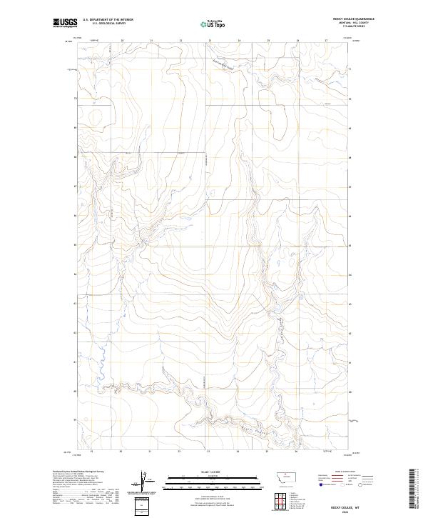 Rocky Coulee topographic map thumbnail