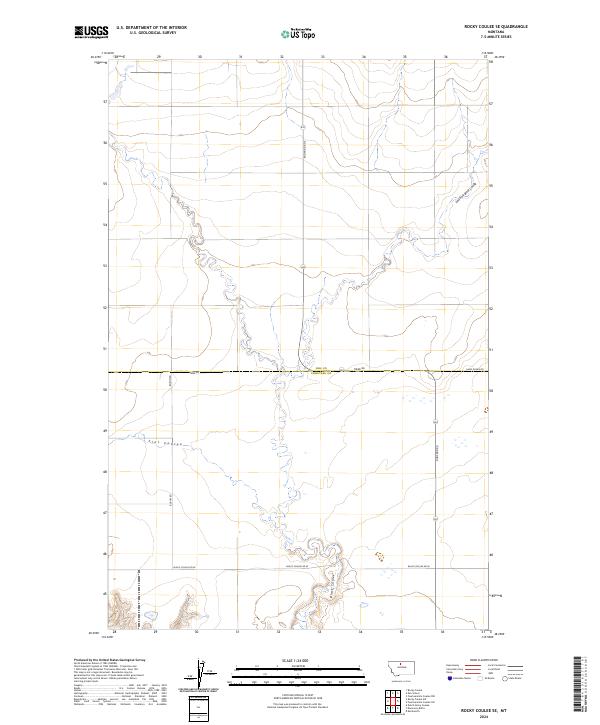 Rocky Coulee SE topographic map thumbnail