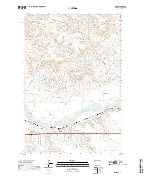 Rosebud topographic map thumbnail