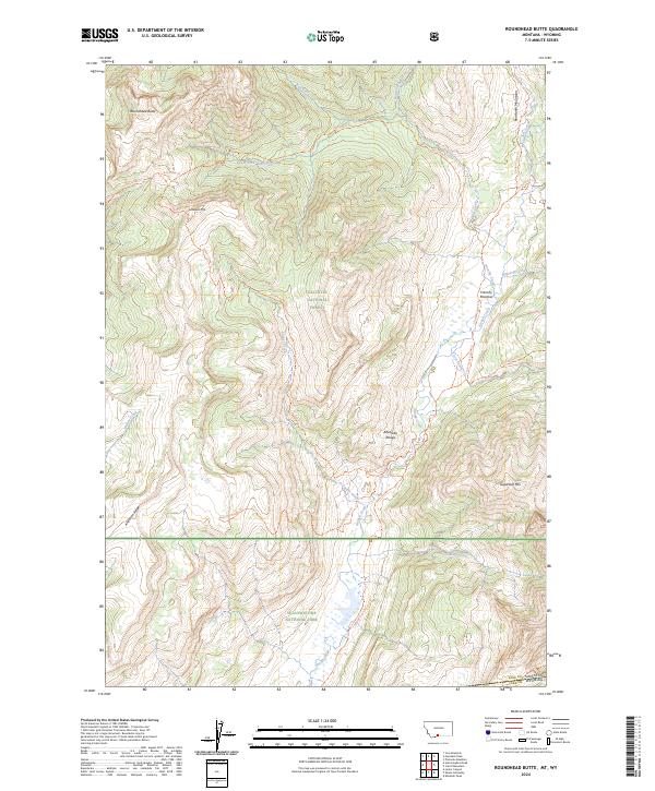 Roundhead Butte topographic map thumbnail
