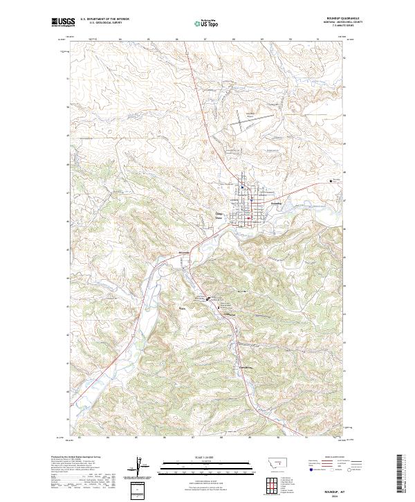Roundup topographic map thumbnail