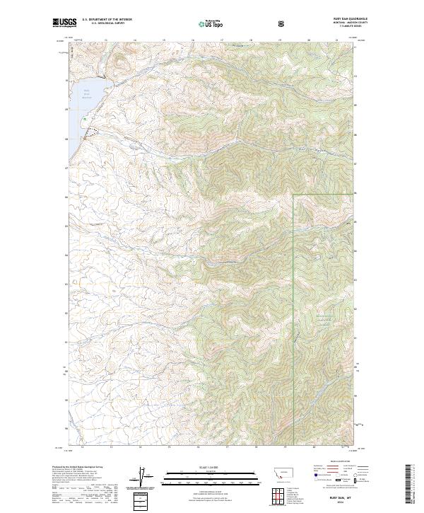 Ruby Dam topographic map thumbnail
