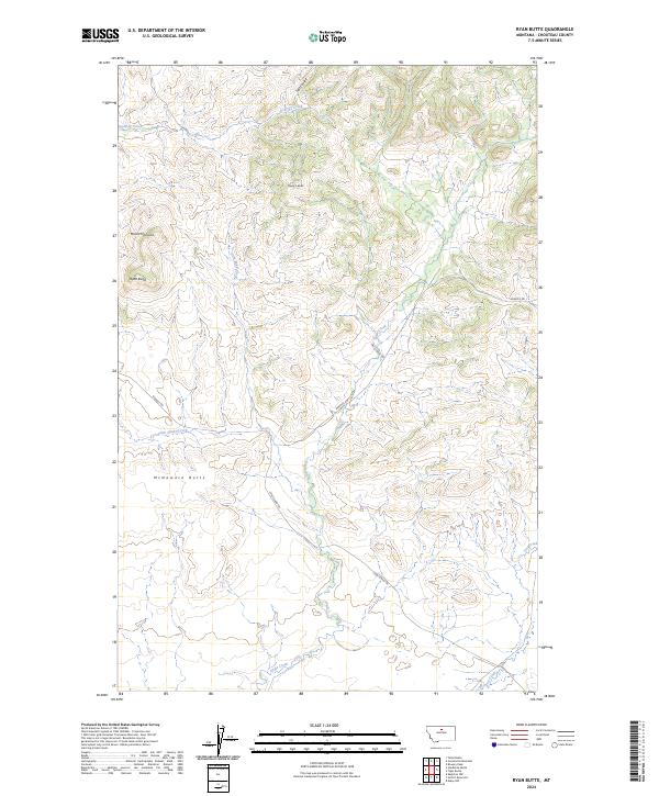Ryan Butte topographic map thumbnail