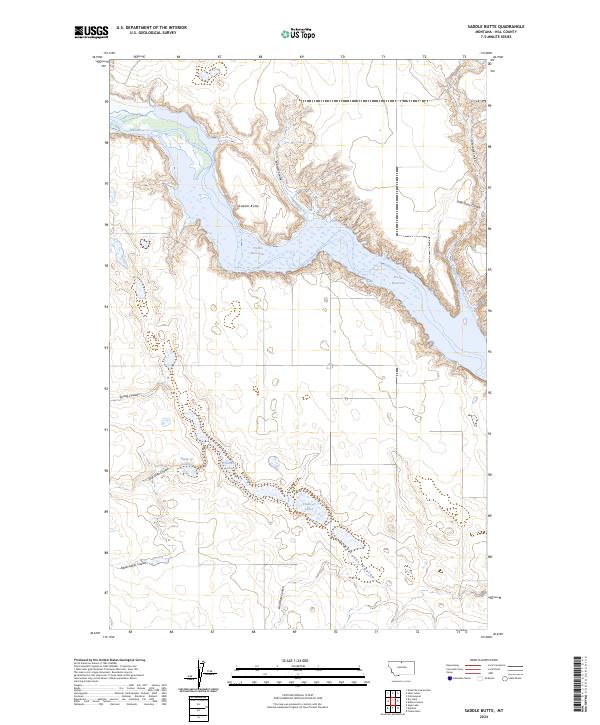 Saddle Butte topographic map thumbnail