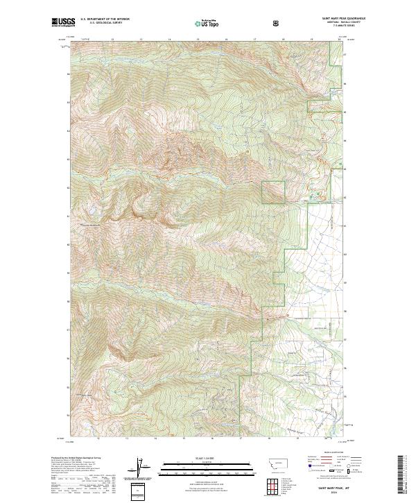 Saint Mary Peak topographic map thumbnail