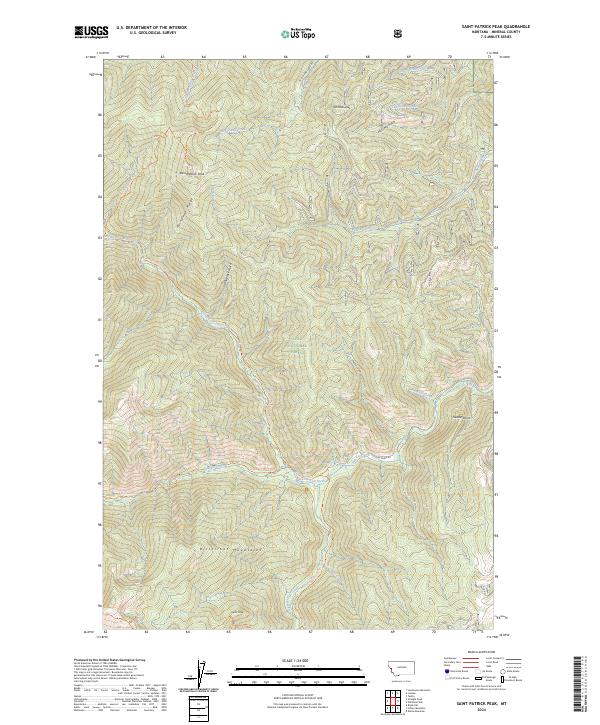 Saint Patrick Peak topographic map thumbnail