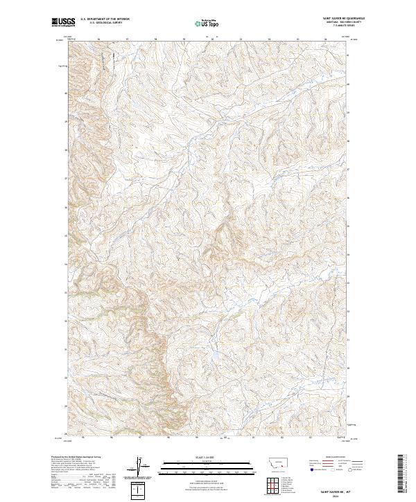Saint Xavier NE topographic map thumbnail