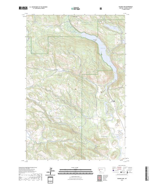 Salmon Lake topographic map thumbnail