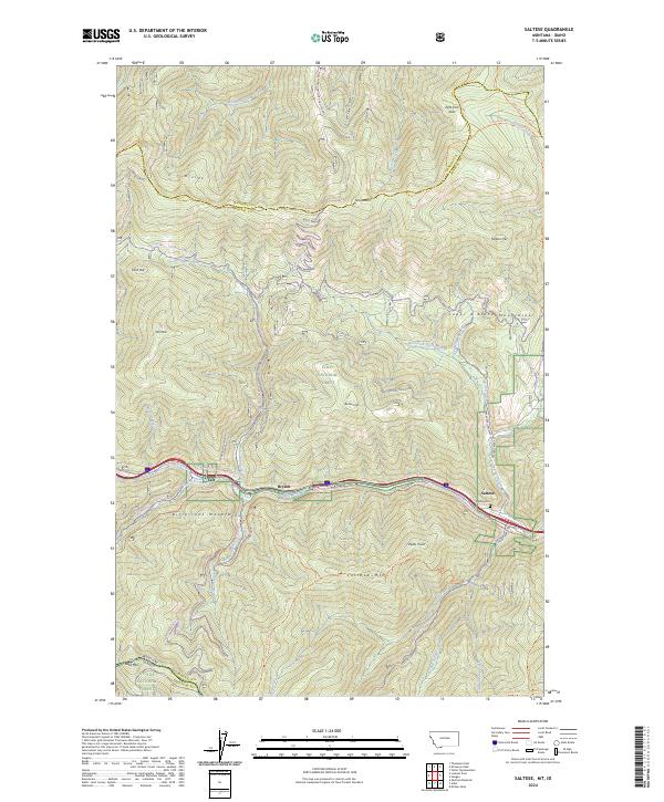 Saltese topographic map thumbnail