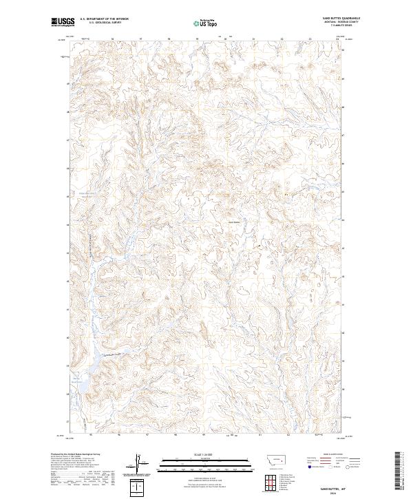 Sand Buttes topographic map thumbnail