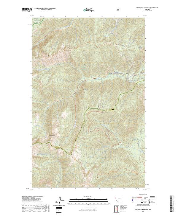 Sawtooth Mountain 2024 topographic map thumbnail