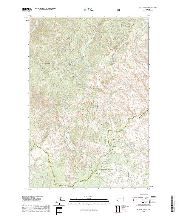 Schultz Saddle topographic map thumbnail