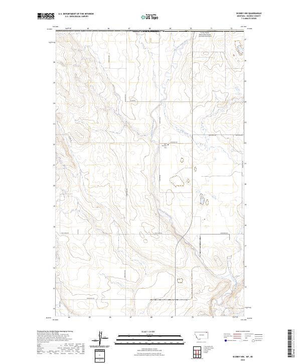 Scobey NW topographic map thumbnail