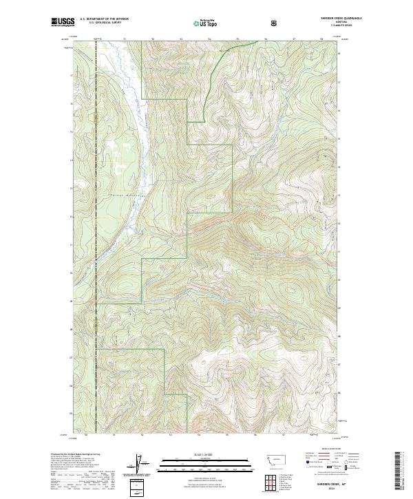 Shroder Creek topographic map thumbnail