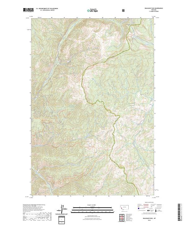 Skalkaho Pass topographic map thumbnail