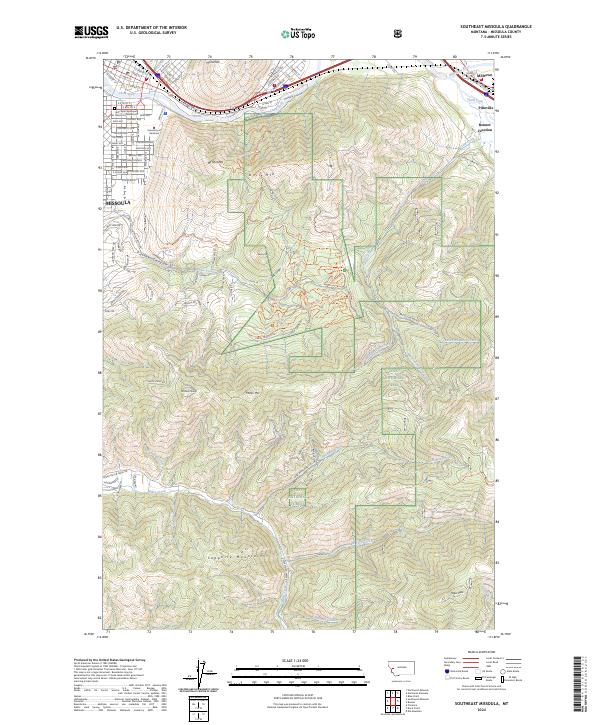 Southeast Missoula topographic map thumbnail