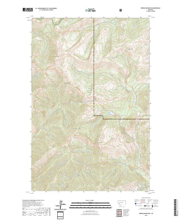 Spread Mountain 2024 topographic map thumbnail