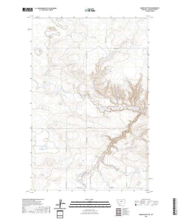 Square Butte NE topographic map thumbnail