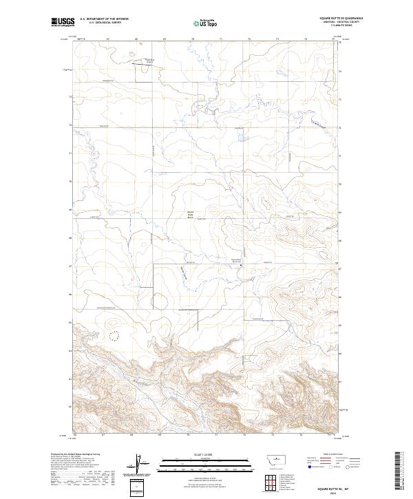 Square Butte SE 2024 topographic map thumbnail