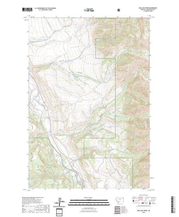 Bad Luck Creek topographic map thumbnail