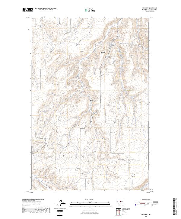 Stockett topographic map thumbnail