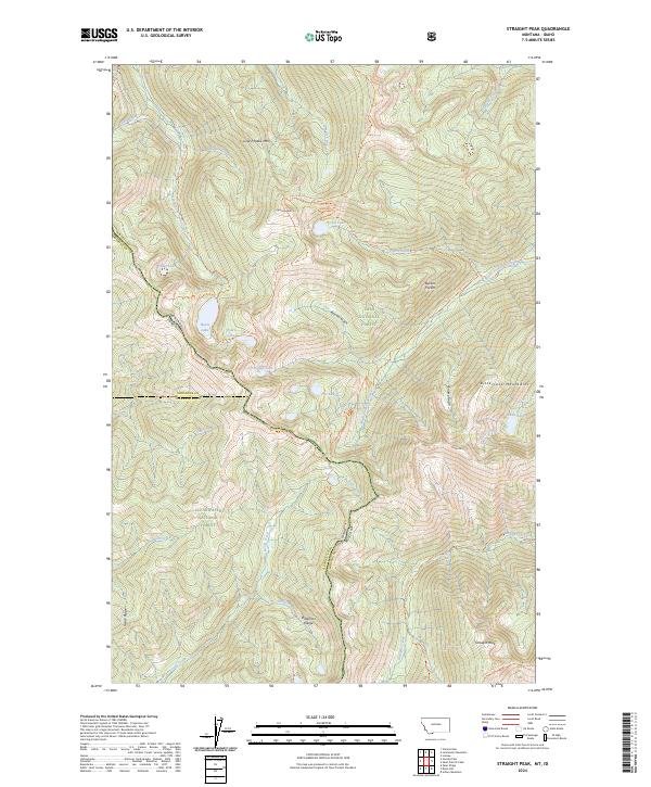 Straight Peak topographic map thumbnail