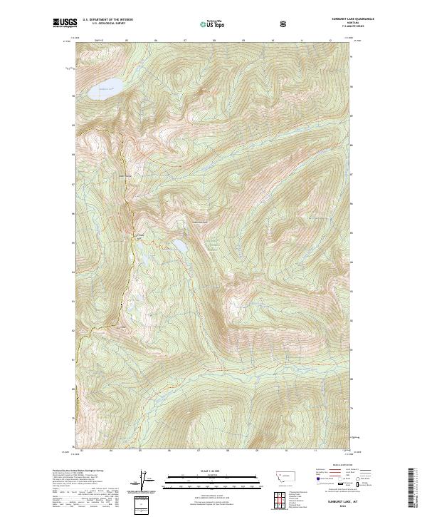 Sunburst Lake topographic map thumbnail