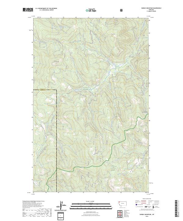 Sunday Mountain topographic map thumbnail