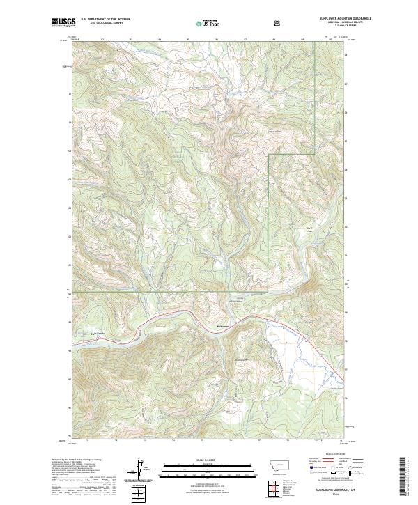 Sunflower Mountain topographic map thumbnail
