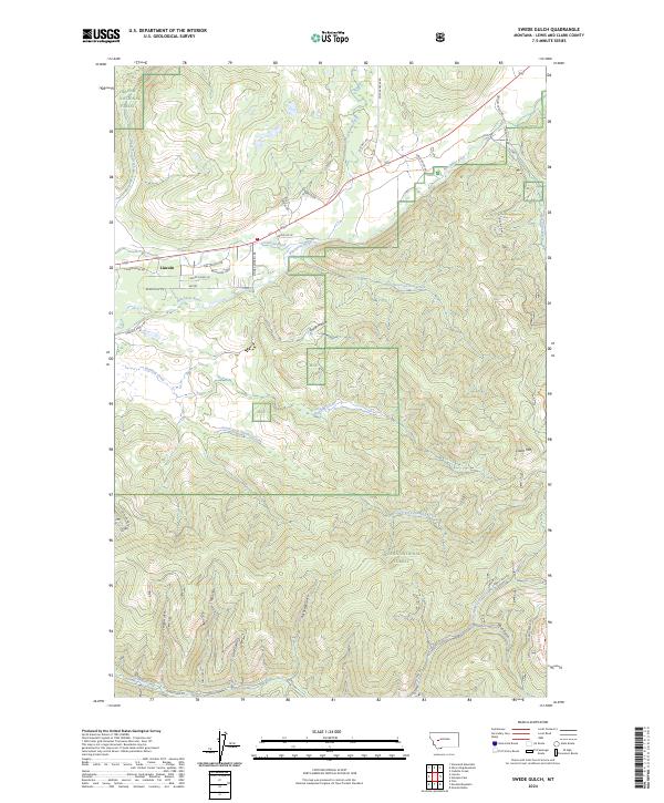 Swede Gulch topographic map thumbnail