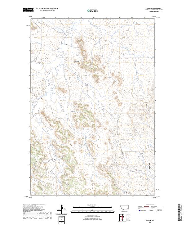 T Creek topographic map thumbnail