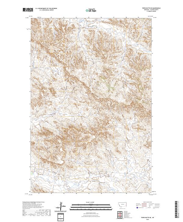 Tepee Butte NE topographic map thumbnail