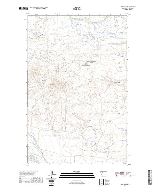 Teton Buttes topographic map thumbnail