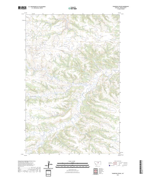 Thompson Coulee topographic map thumbnail
