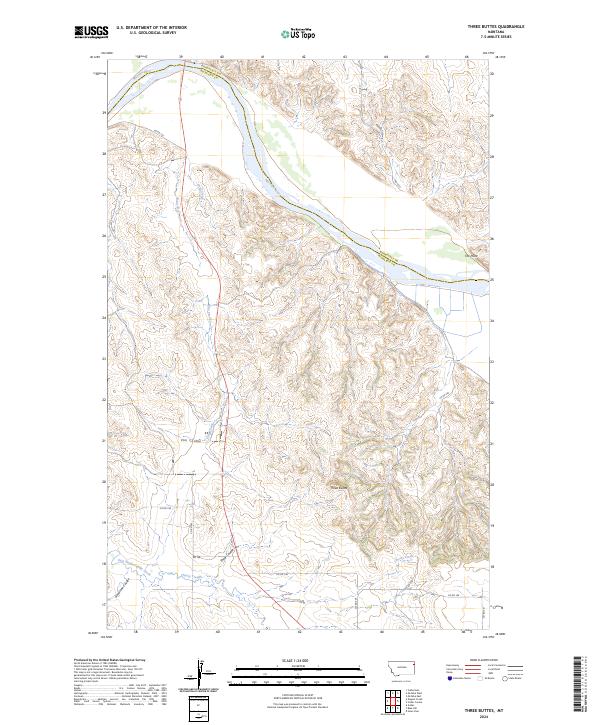 Three Buttes 2024 topographic map thumbnail