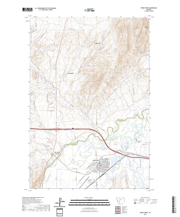 Three Forks topographic map thumbnail