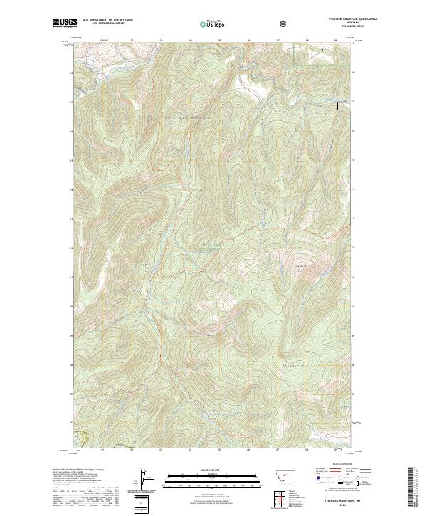 Thunder Mountain topographic map thumbnail