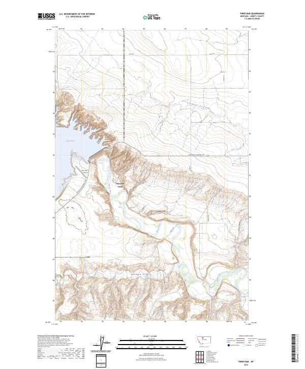 Tiber Dam topographic map thumbnail