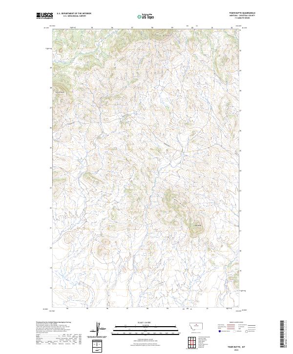 Tiger Butte 2024 topographic map thumbnail
