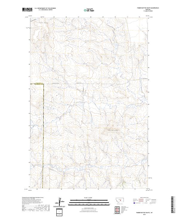 Timber Buttes South topographic map thumbnail